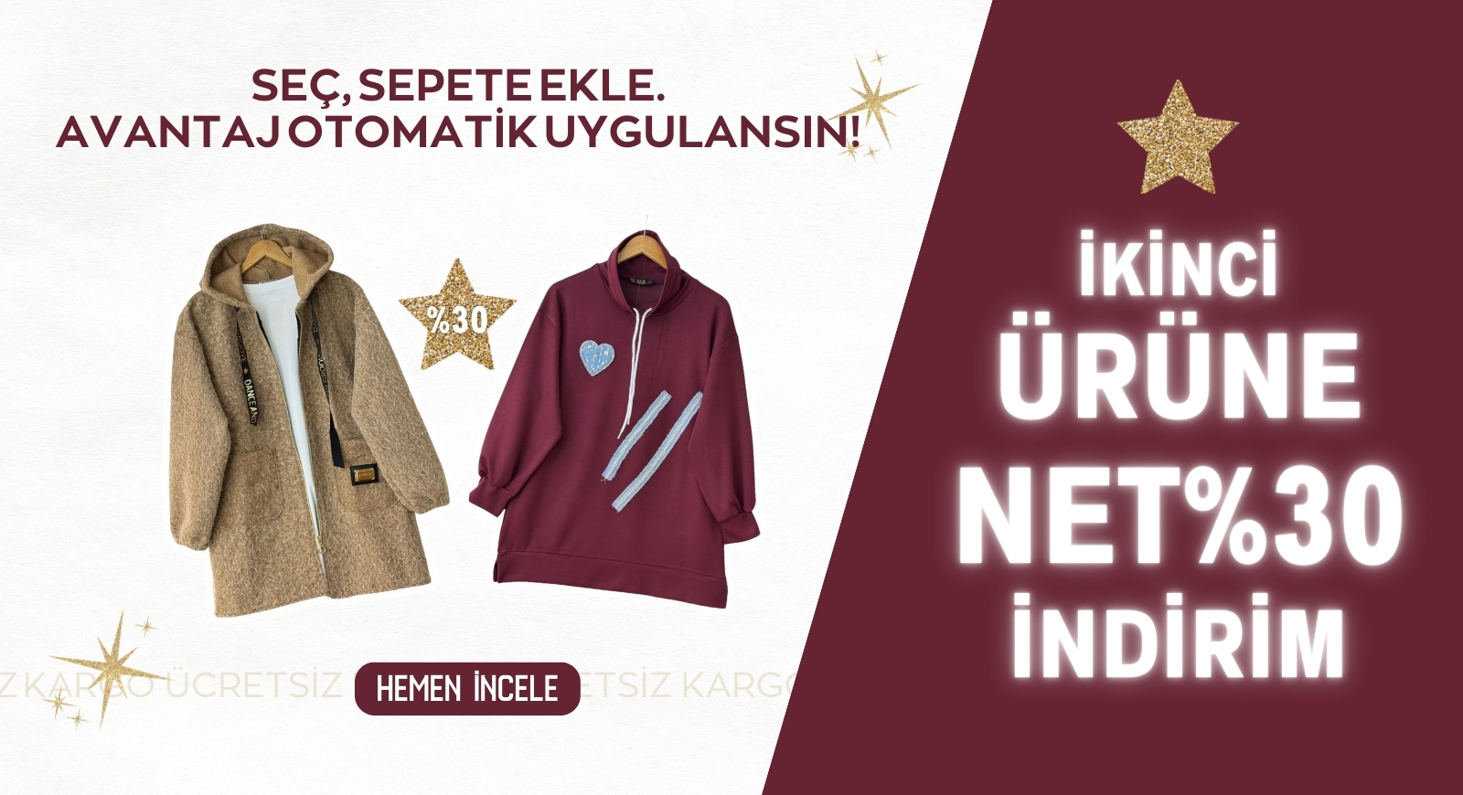 SEPETTE NET % 20 İNDİRİM