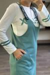 1660 Salopet tşörtlü takım mint yeşili