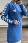 1849 Adidas yazılı penye tunik mavi