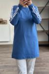 1849 Adidas yazılı penye tunik mavi