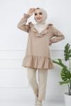 1861 dantelli tunik Vizon