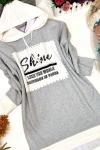436 SHR SHİNE YAZILI SWEAT GRİ