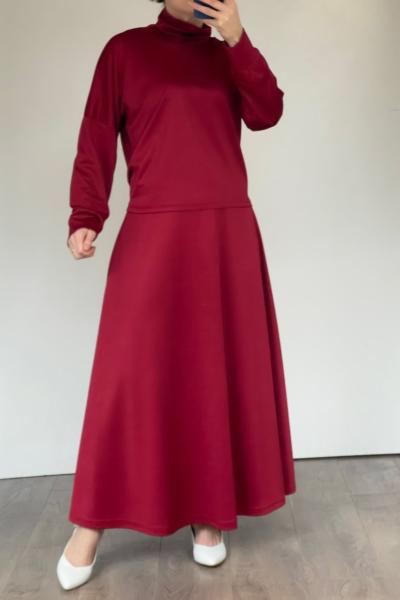 A kesim etekli takım bordo 1860