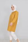 Ahşap Düğmeli Gömlek Tunik Sarı SHR640