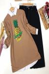 Ananas Baskılı Penye Tunik Tbt685