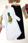 Ananas Baskılı Penye Beyaz Tbt685