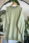 Armalı kol yaka ribanalı Tunik Yeşil DST2015