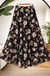 Astarlı şifon etek siyah HBS30359