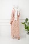 Astarlı şifon elbise Pudra HBS1145