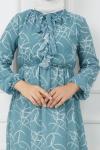 Astarlı şifon Elbise Mint  HBS1172