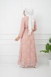 Astarlı şifon Elbise Pudra HBS1172