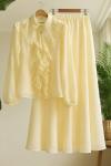 Astarlı etek blüz Takım Sarı  SL2087