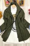 Astarlı fermuarlı mont Yeşil   HBS1248