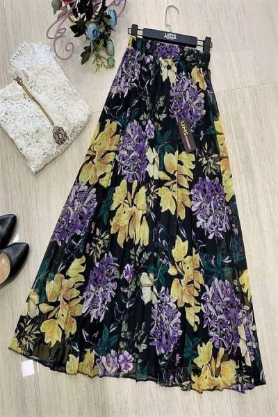 Astarlı Tül Etek Mor-sarı Ums712