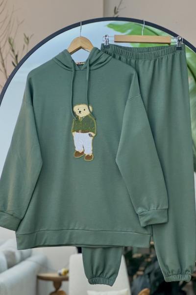 Ayıcık  İşlemeli şardonlu oysho Takım Yeşil  NSY8028