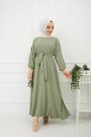 Ayrobin Kumaş Kiloş Elbise mintYeşil TBT898