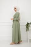 Ayrobin Kumaş Kiloş Elbise mintYeşil TBT898