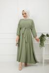 Ayrobin Kumaş Kiloş Elbise mintYeşil TBT898