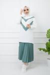 Ayrobin Kumaş Etek Tunik Takım  Mintyeşili  TCN994