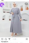 Ayrobin Kumaş Kiloş Elbise griTBT898