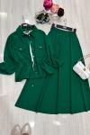Bağcıklı cepli etekli takım Yeşil  UMS50101