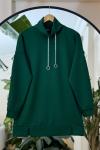Balıkçı yaka Kol metal detaylı  tunik zümrüt NEW6010