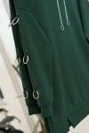 Balıkçı yaka Kol metal detaylı  tunik zümrüt NEW6010