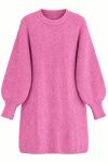 Balon Kol Dokulu Triko Tunik Pembe BS17224