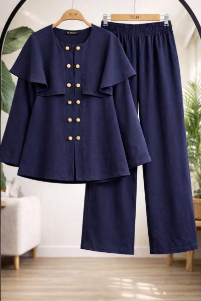 Bebe Yaka düğmeli Takım Lacıvert TCN40161