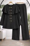 Bebe Yaka düğmeli Takım Siyah TCN40161