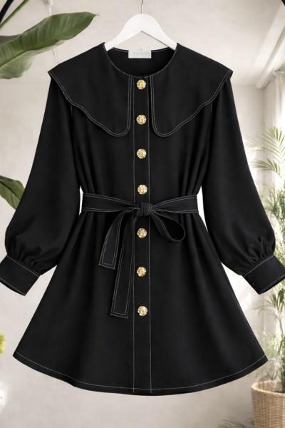 Bebeyaka  Kuşaklı Tunik Siyah   TCN40159