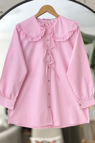 Bebeyaka fiyanklu Tesettür Tunik Pembe DST2045