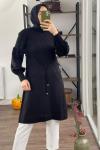 Bel Bağcıklı Triko Tunik SİYAH NFS14432