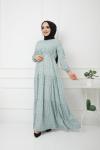 Bel bağcıklı Viskon Kumaş Elbise Mint HBS1153