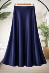Bel gizli lastikli Saten Etek Lacivert SG2069