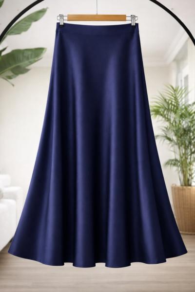 Bel gizli lastikli Saten Etek Lacivert SG2069