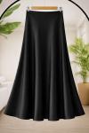 Bel gizli lastikli Saten Etek Siyah   SG2069