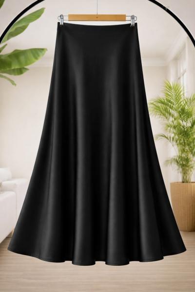 Bel gizli lastikli Saten Etek Siyah   SG2069