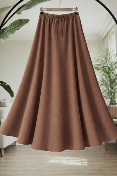 Bel lastikli keten  Etek Kahverengi SLT30367