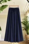 Bel lastikli cepli etek pantolon Lacivert TB6514