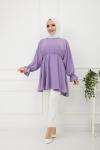 Bel Lastikli kiloş Tunik Lila Tbt891