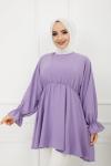 Bel Lastikli kiloş Tunik Lila Tbt891