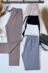 Bel lastikli cepli Double krep kumaş pantolon vizon SLt1554