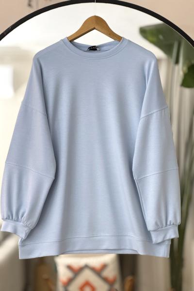 Beyzik Ovorsize Oysh Tunik Mavi NV4531