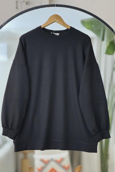 Beyzik Ovorsize Oysh Tunik Siyah  NV4531