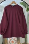 Beyzik Ovorsize Oysh Tunik Bordo NV4531