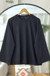 Bisiklet yaka İspanyol kol oyso tunik siyah TCN40110
