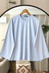 Bisiklet yaka İspanyol kol oyso tunik bebe mavi TCN40110