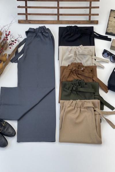 Bolpaça bel lastikli kışlık  pantolon  Füme FİX3022