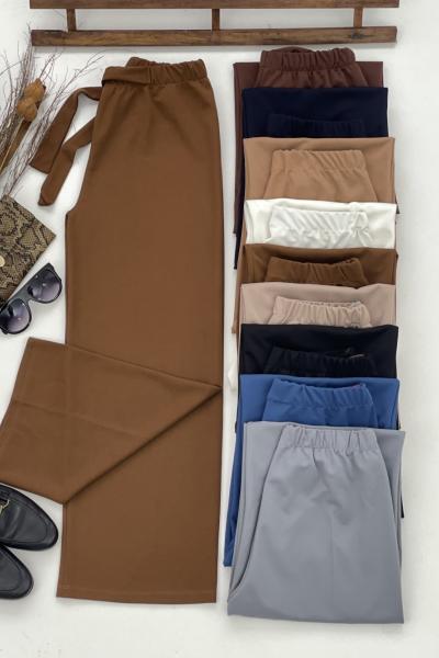 Bolpaça dabil krep kumaş pantolon tarçın   FİX1591